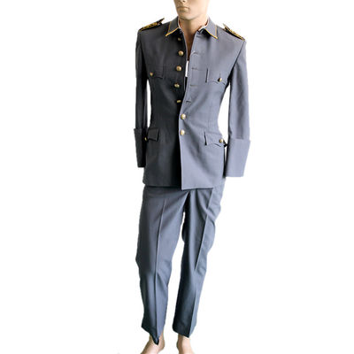 Formal Authoritative Ceremonial Uniform Set With Gold Buttoned Jacket And Straight Legged Trousers