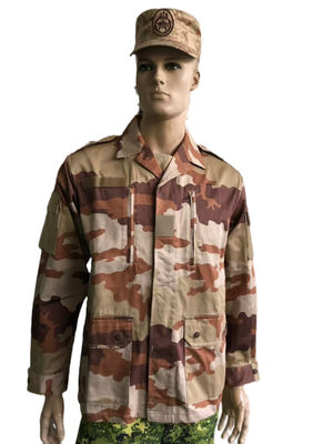 Harga yang bagus Kamuflase Gurun TC 65/35 Twill Seragam Militer Prancis Gaya F2 Untuk Aktivitas Luar Ruangan on line