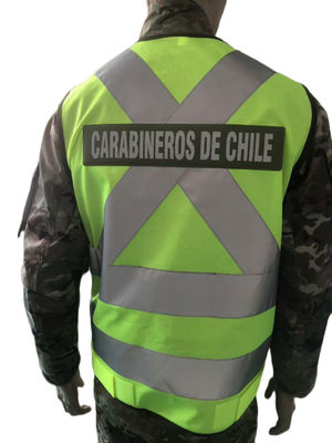 Men Polyester Yellow Reflective Tactical Police Vest For Chile Construction Warning