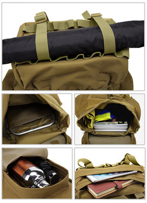 Sac à dos tactique militaire camouflé multi-fonctionnel 65L avec double épaule
