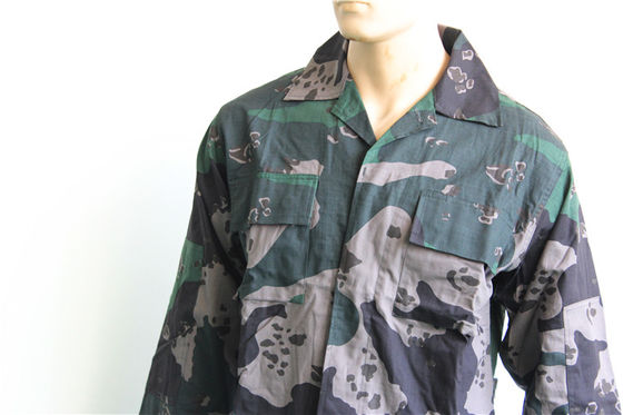 Good price Polyester Cotton Philippine Police Security Uniform In Woodland Camou For Training online