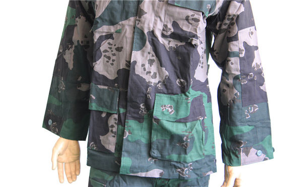 Polyester Cotton Philippine Police Security Uniform In Woodland Camou For Training