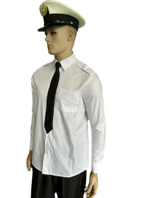 Cotton Multicolor Security Guard Uniform White Police Shirt With Tie