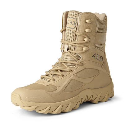 High Top Tube Tactical Military Boots Breathable Outdoor Men'S Combat Desert Boots for Mountaineering