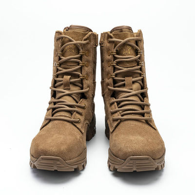 Full Grain Leather Brown Combat Military Boots Winter Mountaineering Boots Abrasion Resistant Puncture Proof