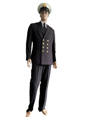 Classic Black Ceremonial Uniform 40 Polyester 60 Cotton Material For Formal Events