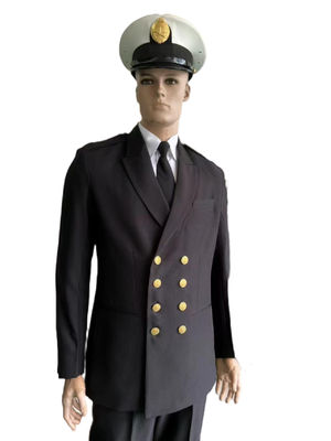 Classic Black Ceremonial Uniform 40 Polyester 60 Cotton Material For Formal Events