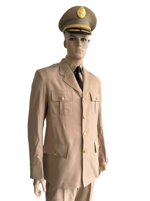 Polyester Cotton Fabric Khaki Shirts And Trousers Ceremonial Suit For Men