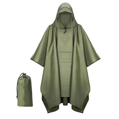 Good price Polyester PU Coating Waterproof Military Raincoat For Outdoor Activities And Travel online
