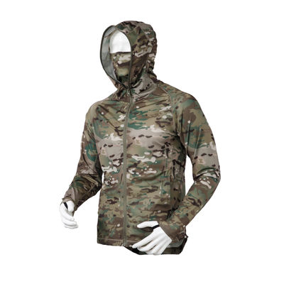 Tactical Elastic Camouflage Hooded Sweatshirts Zip Up Cardigan For Men And Women