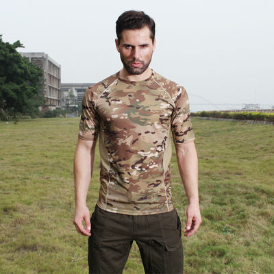 Good price Men Camouflage Tactical Combat Shirt Short Sleeved Quick Dry Elastic For Outdoor Sports online