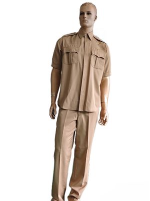 Tactical Khaki Uniform Set  Short Sleeve & Straight-Leg 45% Wool for Men