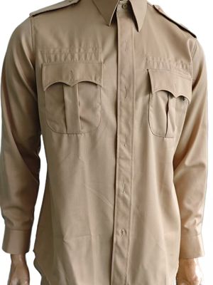 Classic Khaki Officer's Dress Uniform Set Wool Blend Long Sleeve & Straight Leg