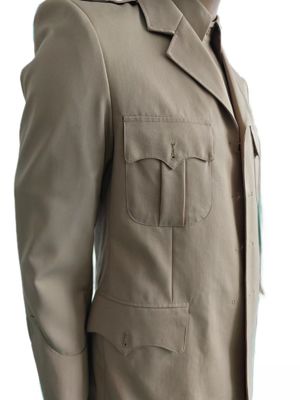 Premium Military Dress Uniform Set in Khaki  Jacket + Long Sleeve Shirt + Straight Leg Trousers  45% Wool Blend