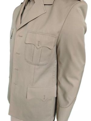 Premium Military Dress Uniform Set in Khaki  Jacket + Long Sleeve Shirt + Straight Leg Trousers  45% Wool Blend