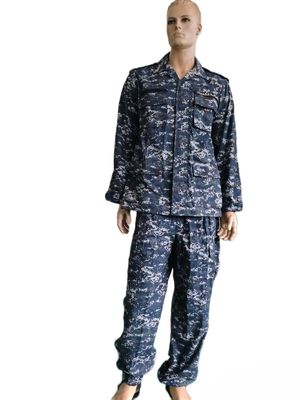 Deep Blue BDU Camouflage Military Uniform Set  65% Polyester 35% Cotton