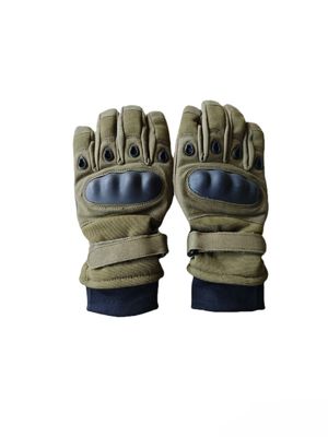 Military Green Winter Tactical Gloves - Insulated, Windproof & Touchscreen Compatible