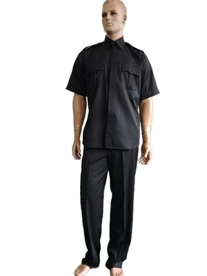 Black Ceremonial Military Uniform Set (Short Sleeve and Straight-Leg Trousers)
