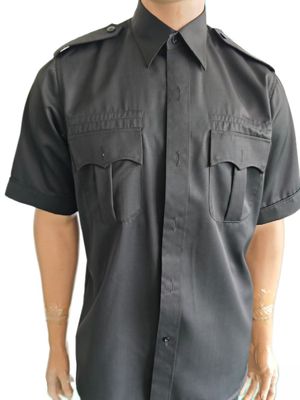 Black Ceremonial Military Uniform Set (Short Sleeve and Straight-Leg Trousers)