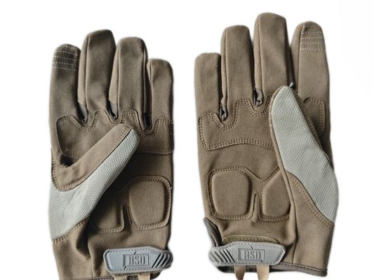 Tactical Brown Combat Gloves Durable Leather & Reinforced Knuckle Protection