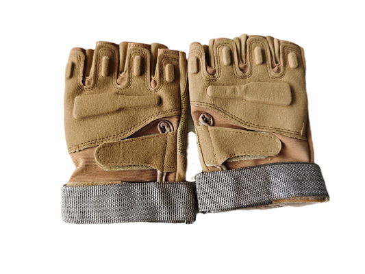 TactiGrip Brown Combat Gloves Half-Finger Reinforced Knuckle & Palm Guard