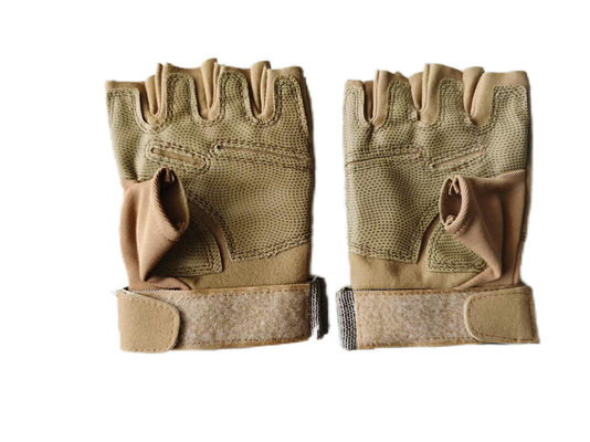 TactiGrip Brown Combat Gloves Half-Finger Reinforced Knuckle & Palm Guard