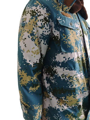 Tactical Blue Camo Insulated Jacket Detachable Thermal Liner & Adjustable Waist Strap