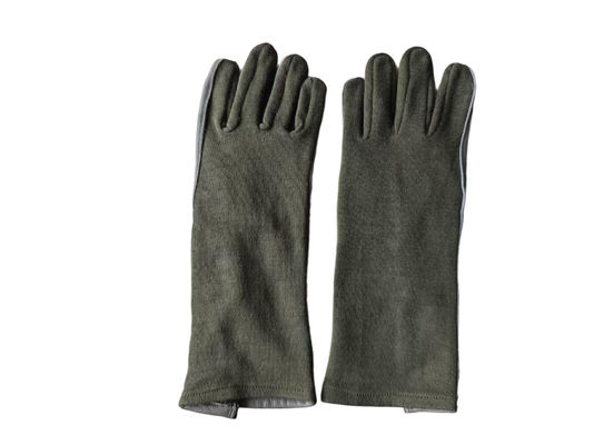 Slip Resistant Full Finger Grey Leather Military Style Gloves