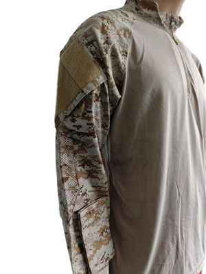 Tactical Camo Combat Shirt with Half - Zip & Arm Pockets