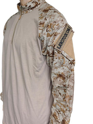 Tactical Camo Combat Shirt with Half - Zip & Arm Pockets