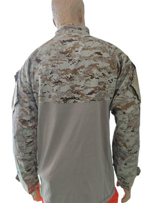 Tactical Camo Combat Shirt with Half - Zip & Arm Pockets