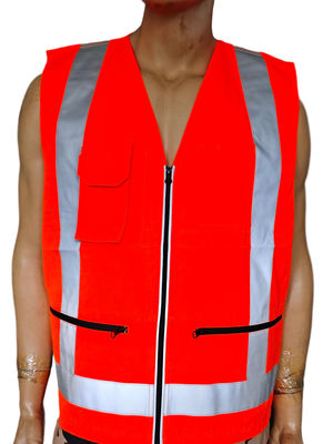 High-Visibility Reflective Safety Vest - Fluorescent Orange