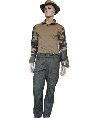 Semi - Placket Camouflage Tactical Training Suit (Frog Jacket + Battle Trousers)